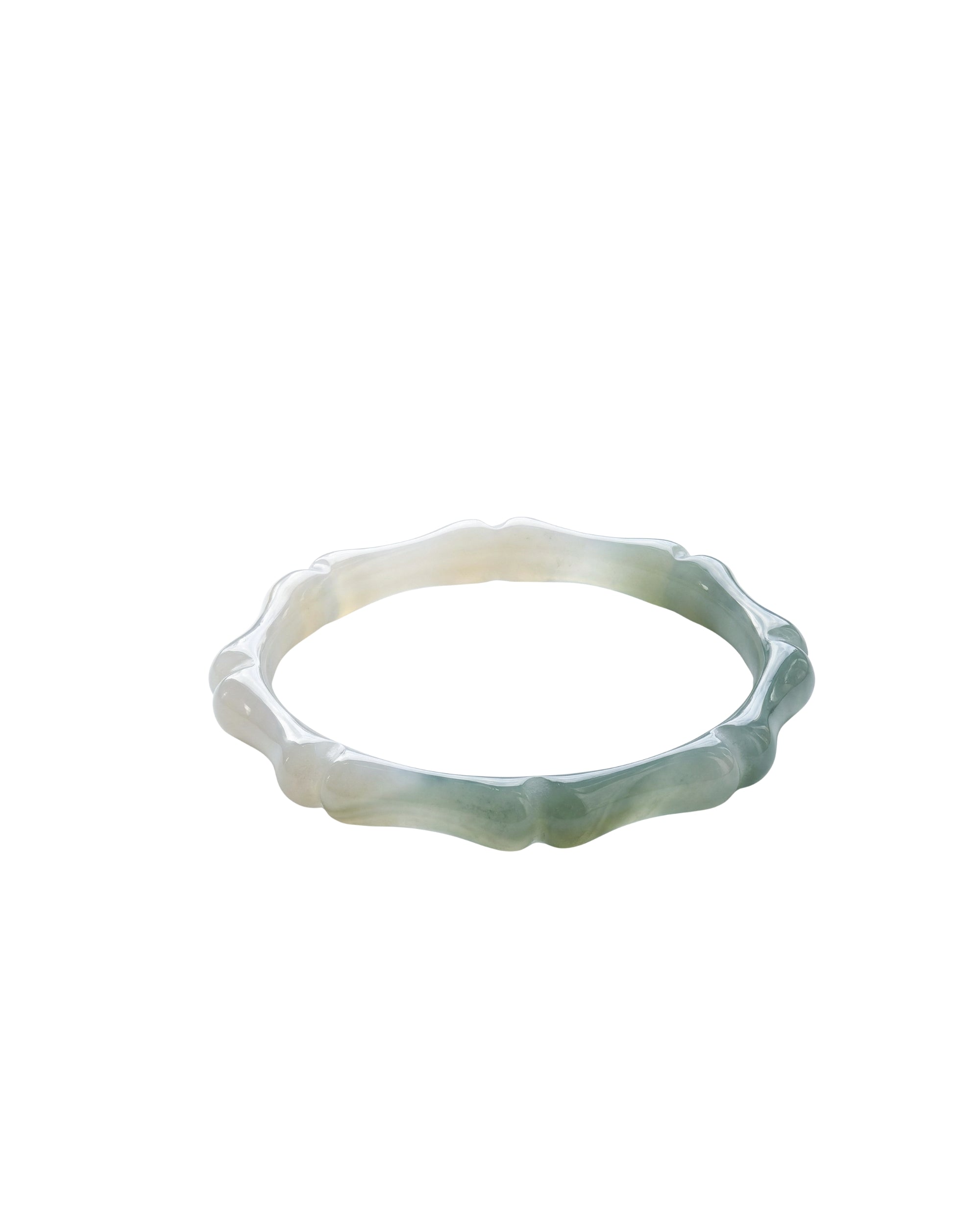 seree - Bambam — Bamboo Shaped Skinny Jade Stone Bangle