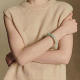 Bambam — Bamboo Shaped Skinny Jade Stone Bangle