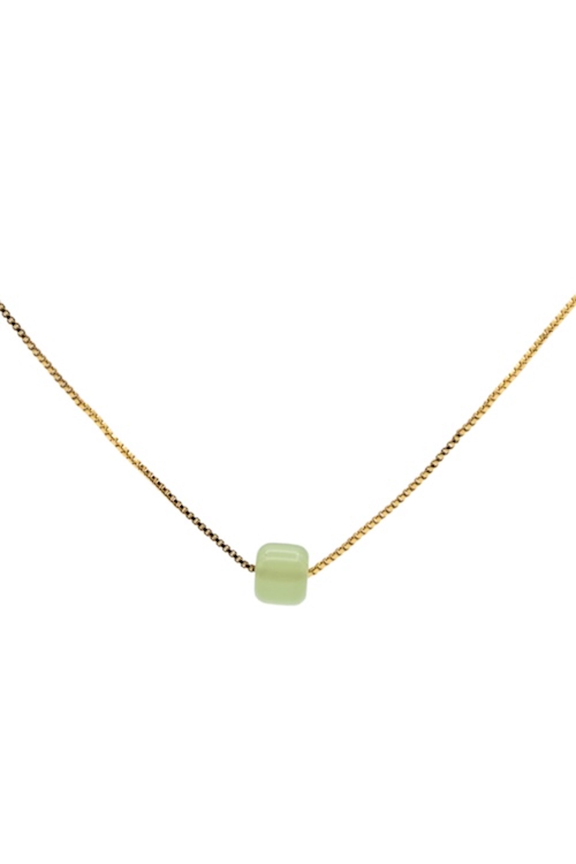 seree - Beetle — Green Bead Jade Necklace