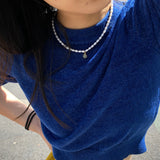 seree - Belle — Pearl and Green Jade Choker