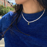 seree - Belle — Pearl and Green Jade Choker