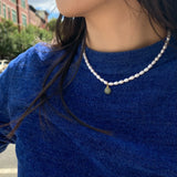 seree - Belle — Pearl and Green Jade Choker
