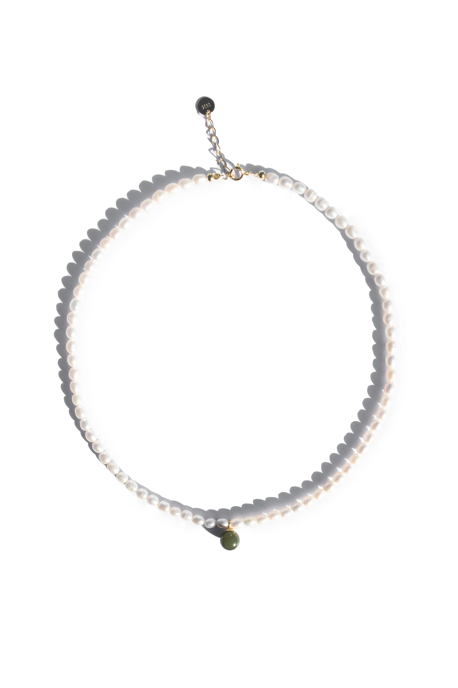 seree - Belle — Pearl and Green Jade Choker
