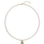 seree - Belle — Pearl and Green Jade Choker