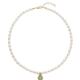 seree - Belle — Pearl and Green Jade Choker