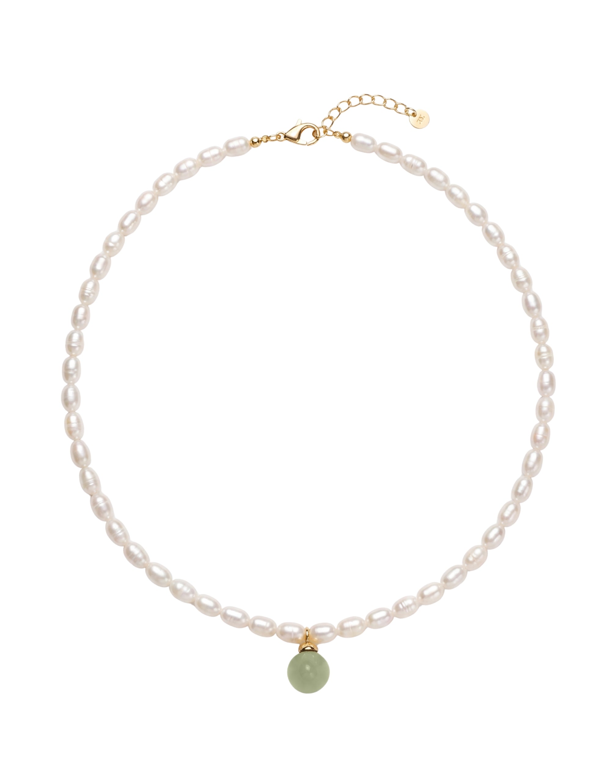 seree - Belle — Pearl and Green Jade Choker
