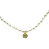 seree - Belle — Pearl and Green Jade Choker