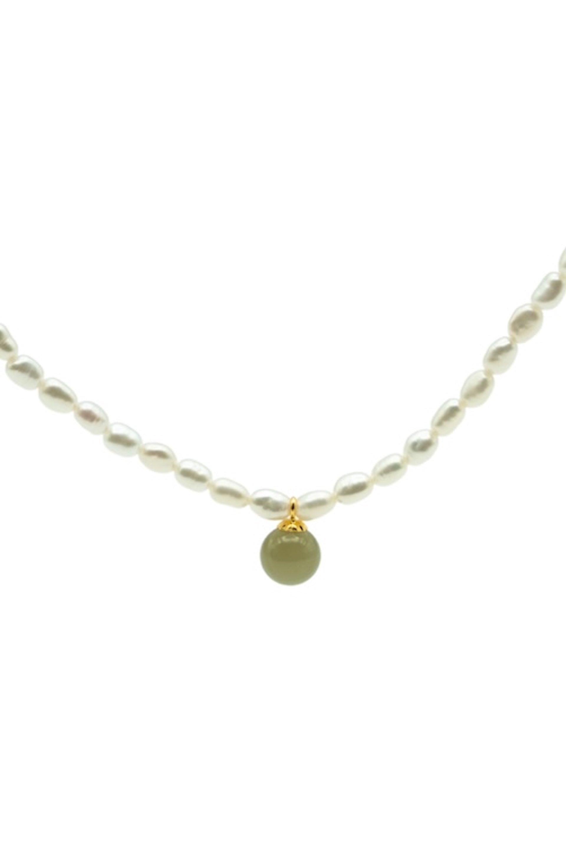 seree - Belle — Pearl and Green Jade Choker