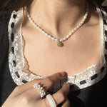 seree - Belle — Pearl and Green Jade Choker
