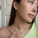 seree - Belle — Pearl and Green Jade Choker
