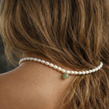 Belle — Pearl and Green Jade Choker