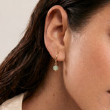 Berry — Small Hoop With Green Bead Earrings