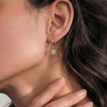 seree Berry — Small Hoop With Green Bead Earrings