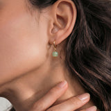 seree Berry — Small Hoop With Green Bead Earrings