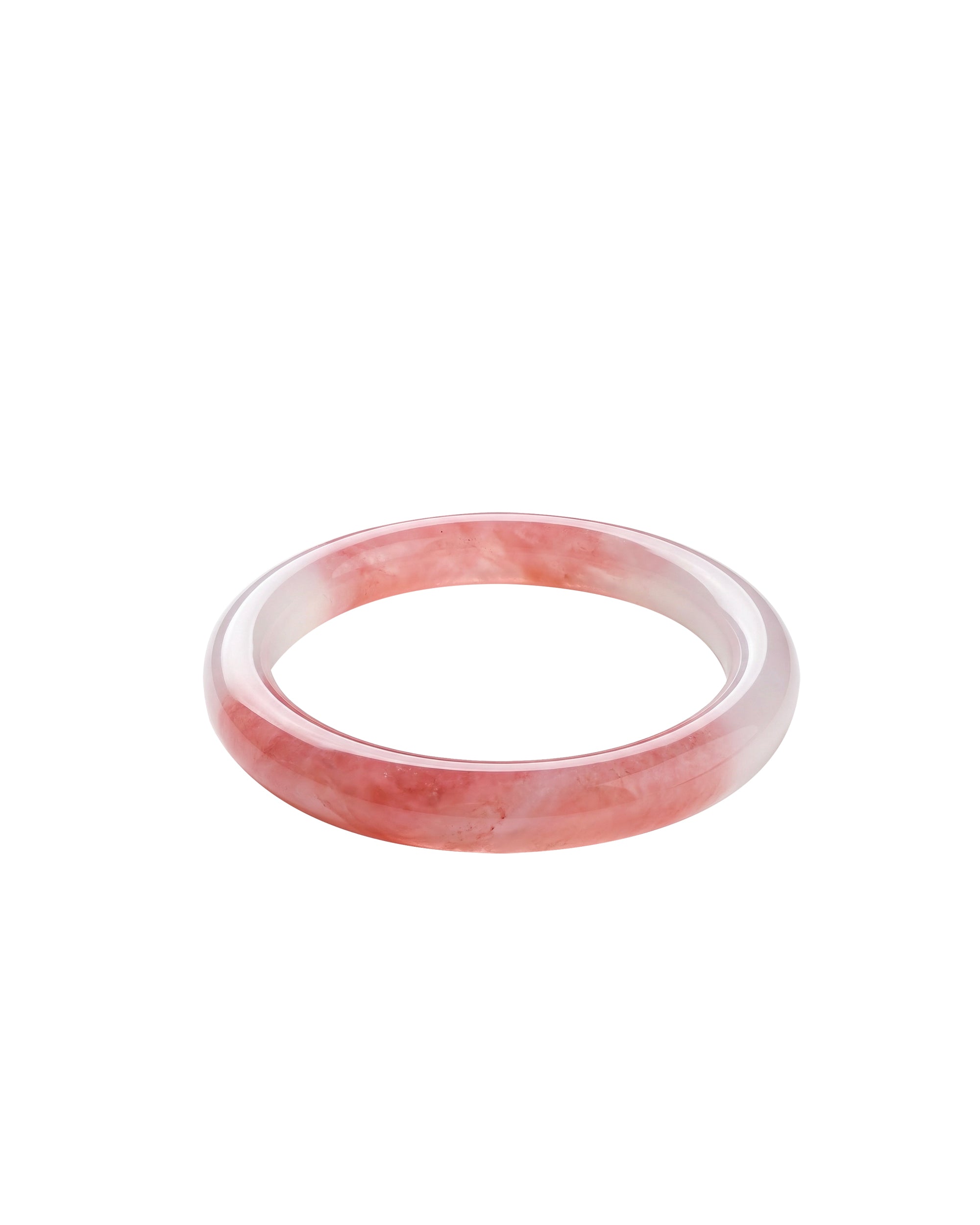 seree - Blush Skinny — Pink Skinny Round Jade Stone Bangle