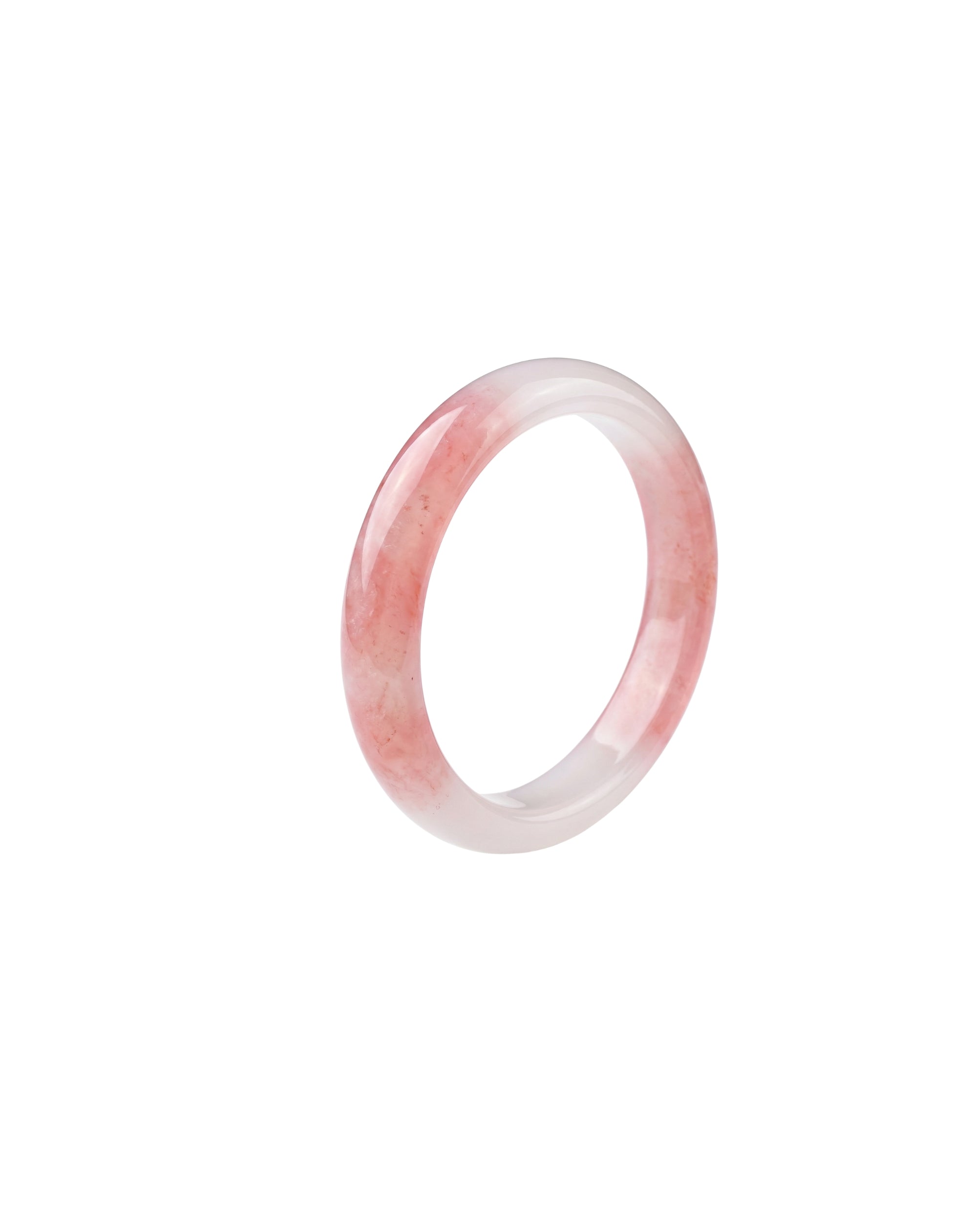 seree - Blush Skinny — Pink Skinny Round Jade Stone Bangle