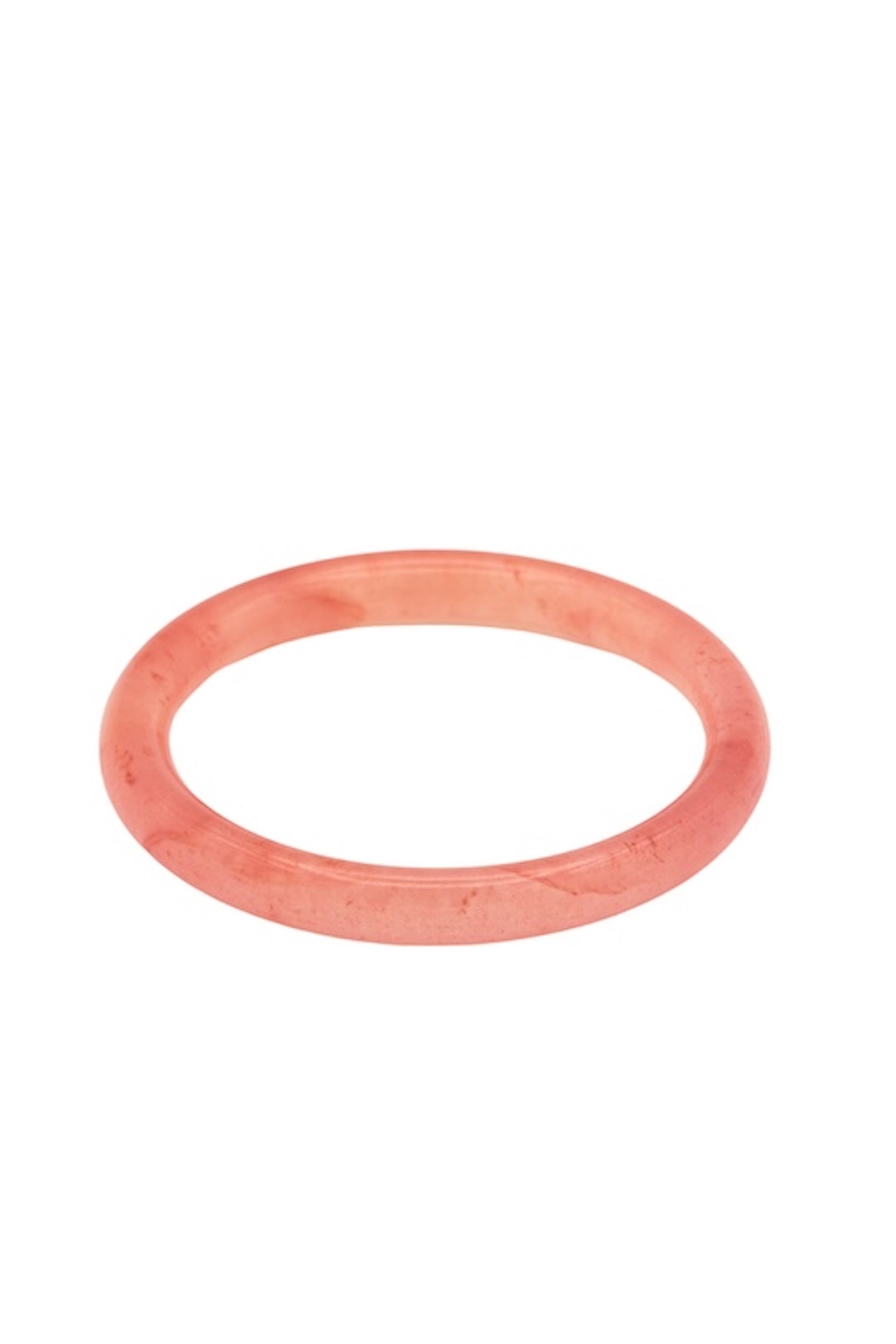 seree - Blush Skinny — Pink Skinny Round Jade Stone Bangle