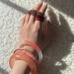 seree - Blush Skinny — Pink Skinny Round Jade Stone Bangle