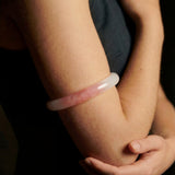 Blush Skinny — Pink Skinny Round Jade Stone Bangle in Ombre Pink
