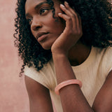 Blush Skinny — Pink Skinny Round Jade Stone Bangle in Pink