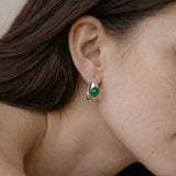 Brooke — Jade Stone Hoop Earrings