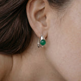 Brooke — Jade Stone Hoop Earrings