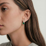 Brooke — Jade Stone Hoop Earrings