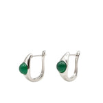 seree - Brooke — Jade Stone Hoop Earrings