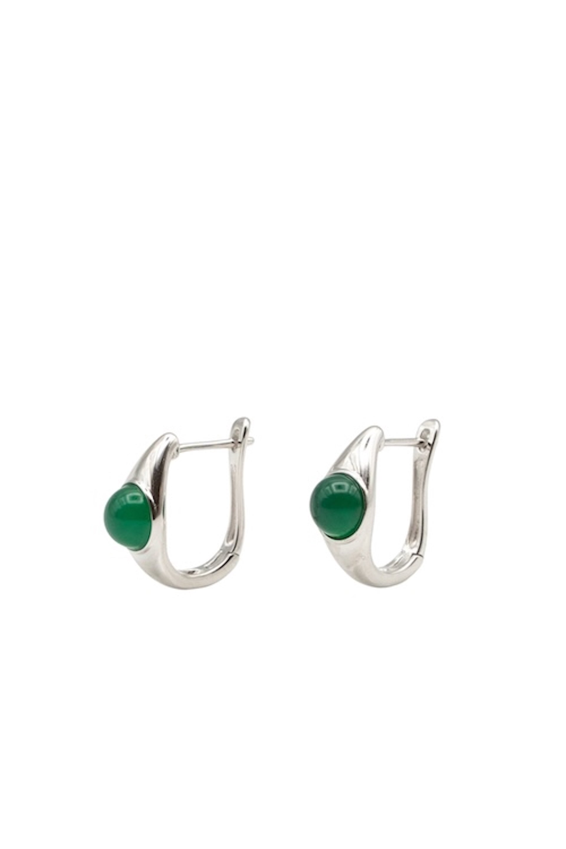 seree - Brooke — Jade Stone Hoop Earrings