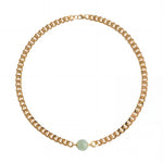 seree Charlotte — Green Jade Gold Chain Necklace