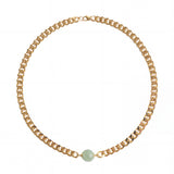 seree Charlotte — Green Jade Gold Chain Necklace