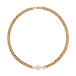 seree - Charlotte — Green Jade Gold Chain Necklace