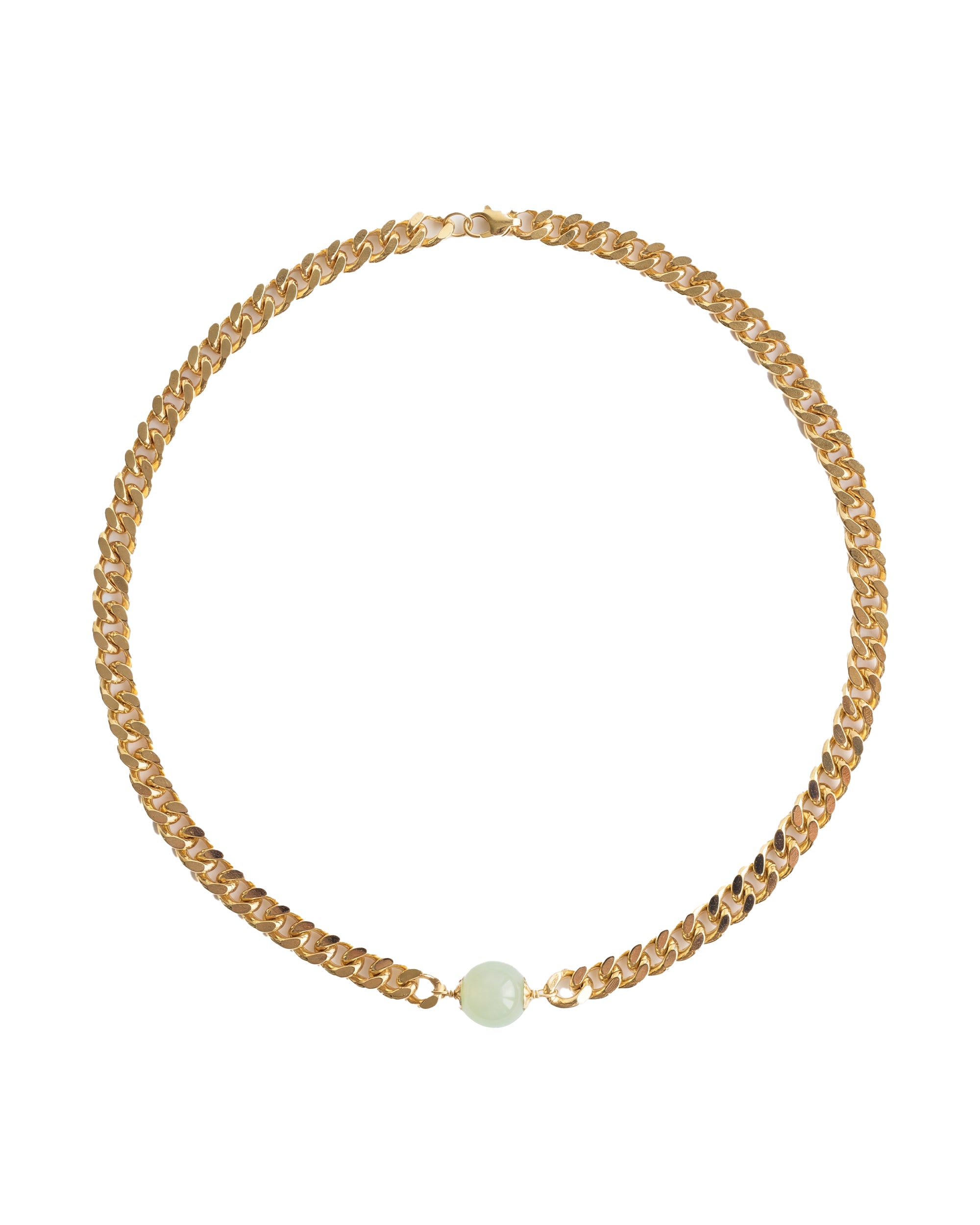 seree - Charlotte — Green Jade Gold Chain Necklace