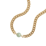Charlotte — Green Jade Gold Chain Necklace