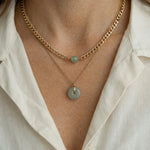 seree - Charlotte — Green Jade Gold Chain Necklace