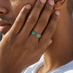 seree chess jadeite dark cyan jade ring mens