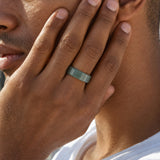 Gale Cyan Square Jade Ring