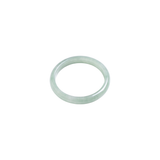 Chess skinny jade ring in untreated jadeite on a white background