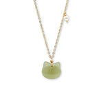 seree - Choupette — Cat Green Jade Pendant Necklace