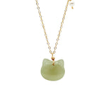 seree - Choupette — Cat Green Jade Pendant Necklace