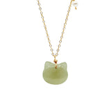 seree - Choupette — Cat Green Jade Pendant Necklace