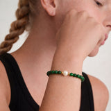seree - Clara — Pearl and Green Chalcedony Beaded Bracelet