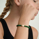 Clara — Pearl and Green Chalcedony Beaded Bracelet