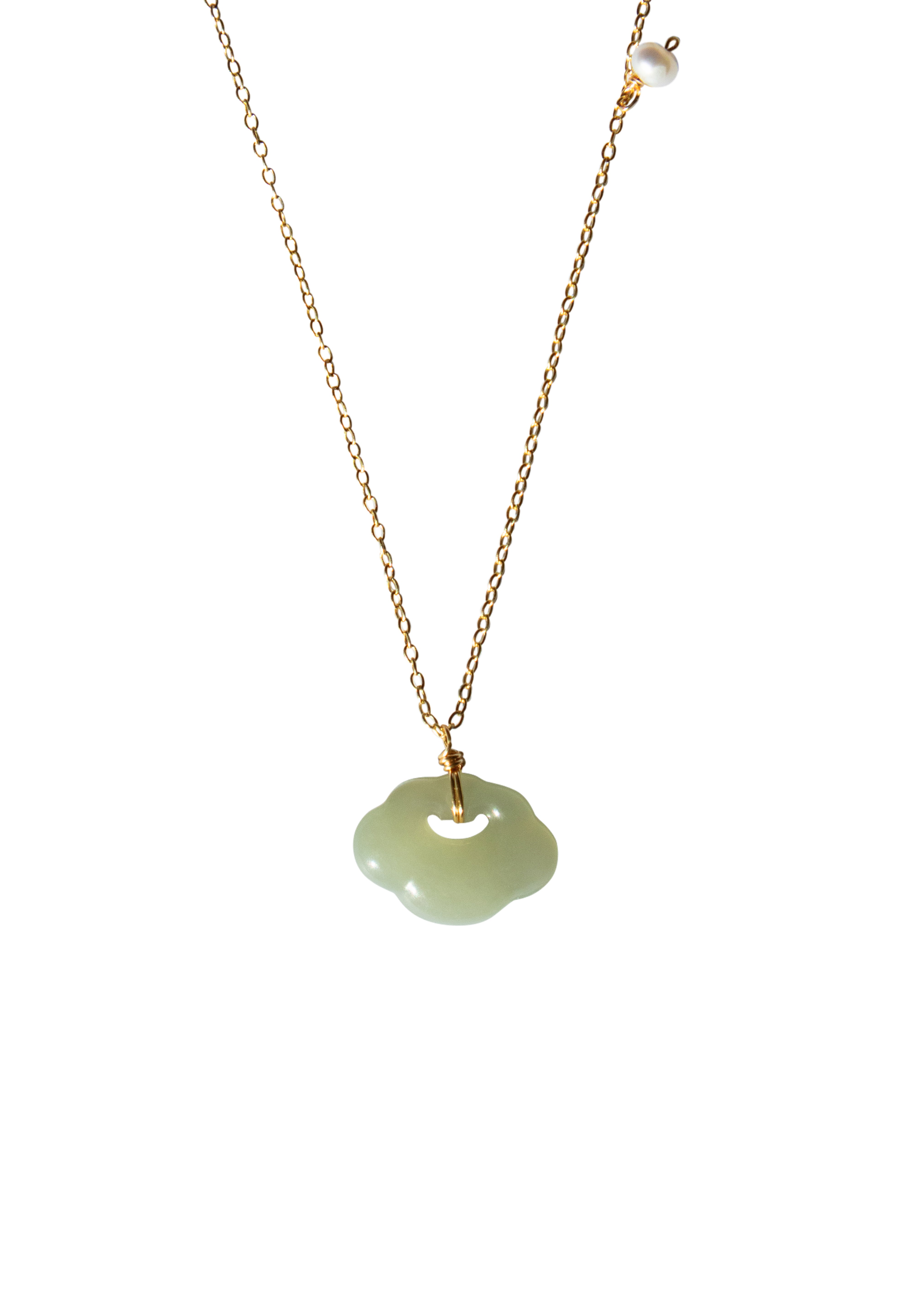 seree - Cloud — Green Jade Pendant Necklace