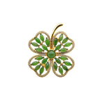 Clover — Green Jade Brooch