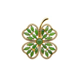 Clover — Green Jade Brooch