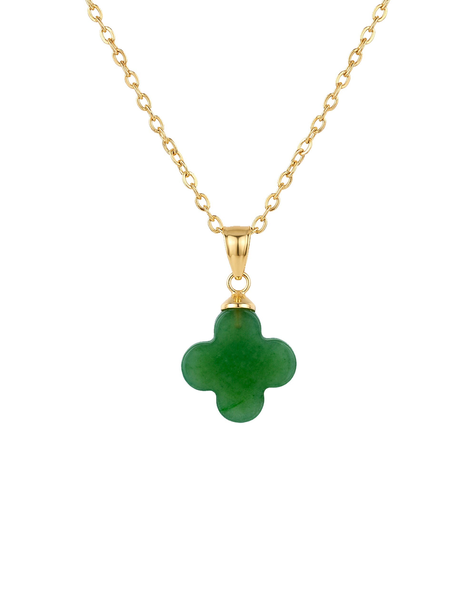 seree - Clover — Green Jade Pendant Necklace