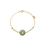 seree - Coin — Green Jade Gold Bracelet