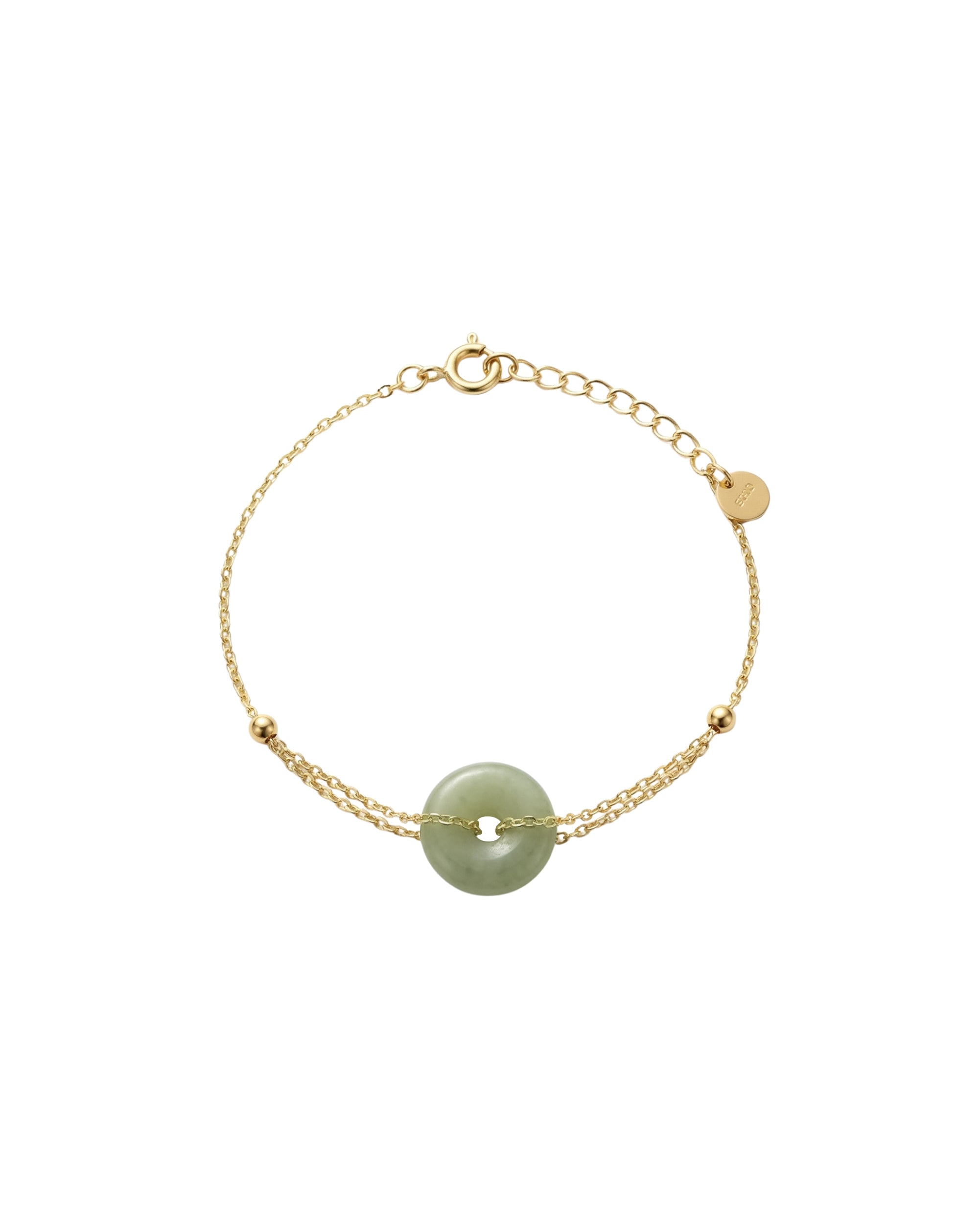 seree - Coin — Green Jade Gold Bracelet