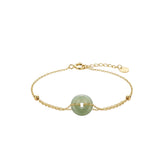 Coin — Green Jade Gold Bracelet